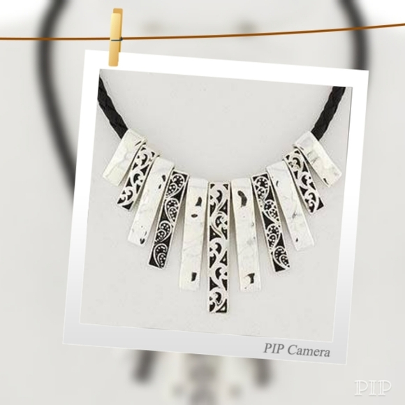 Graduated Silver Statement Necklace Set - Picture 1 of 3